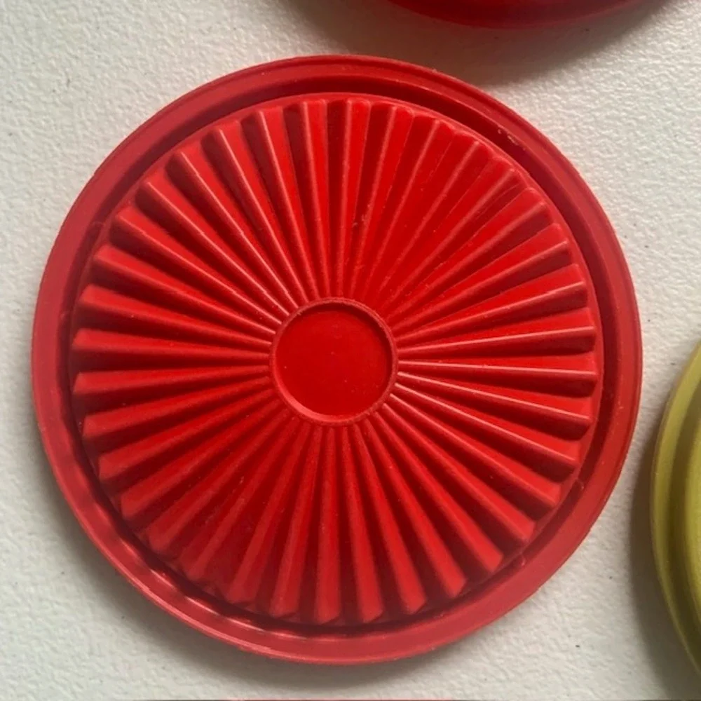 Tupperware Servalier Round Lids Set 6 Starburst Retro Replacement 5
